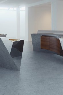 Концепцията за модерни високотехнологични кухненски мебели