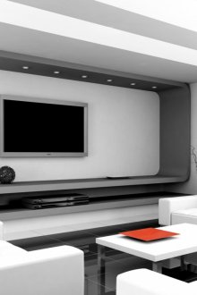 Черно-бяла всекидневна с високи технологии