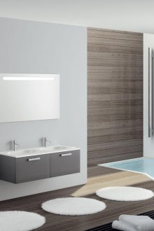 Черно-бели високотехнологични мебели за баня