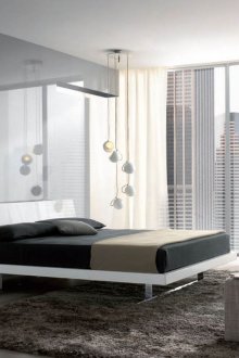 Бяла мебел с модерна спалня в стил хай-тек