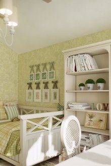Бежово-зелена детска стая в стил Прованс
