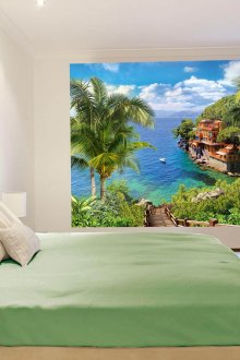Стенопис с тропически изглед в спалнята