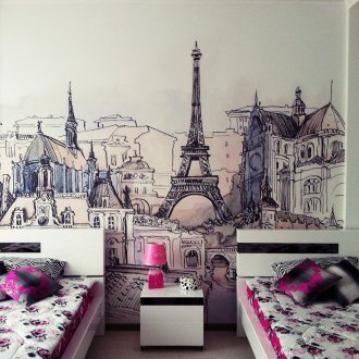 Стенопис с Париж в спалнята