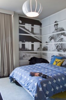 Черно-бели фототапети в спалнята на тийнейджър