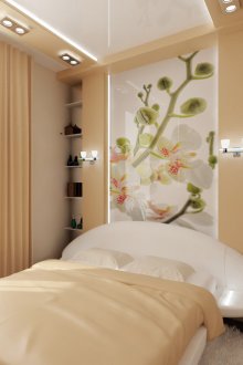 Стенопис с бели орхидеи в спалнята