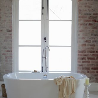 Shabby Chic Brick Wall Bathroom