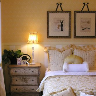 White and Yellow Shabby Chic Bedroom
