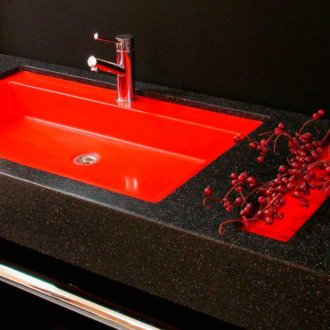 Atas kaunter akrilik hitam atas