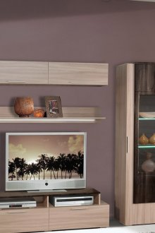 Черна и бежова стена от пепел в хола