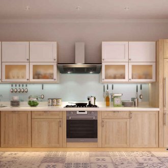 Бежов и бял пепел кухненски комплект