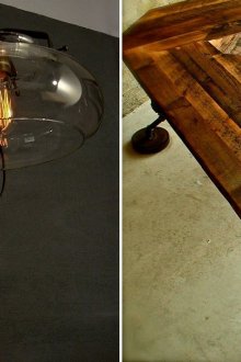 Стенна лампа Steampunk и маса