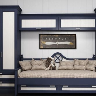 Сини и бели детски мебели