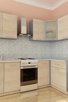 Пепел малка ъглова кухня