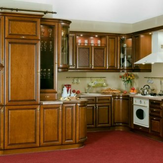 Кухненски комплект от кафяв дъб Радиус