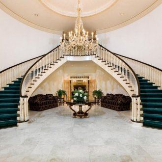 Large chandelier in the lobby