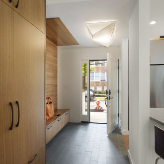 Unusual modern chandelier in the hallway
