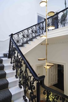 Long Art Nouveau chandelier in the house