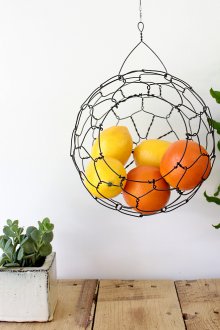 Hanging fruit basket in the kitchen
