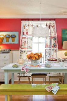 Bright details of the decor of the kitchen