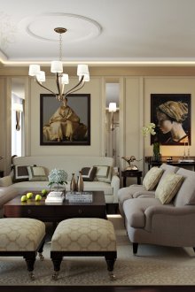 Сиви и бежови мебели за всекидневна