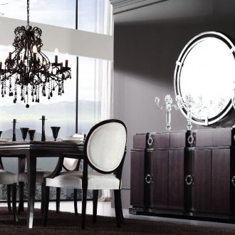 Черно-бяла модна арт деко трапезария