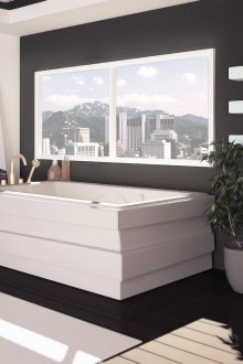 Черно-бяла баня с аксесоари