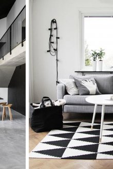 Черно-бяла всекидневна и кухня