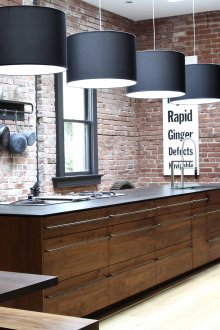 Black-brown kitchen interior
