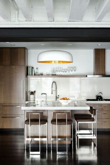 White and brown loft style kitchen furniture