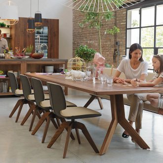 White and brick wall in the kitchen