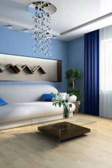 Сини стени в хола