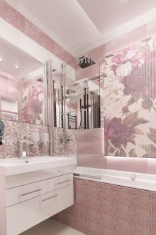 Приглушени розови цветни плочки и мозайки