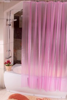 Розова завеса към банята