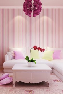 Розови акценти в интериора на хола