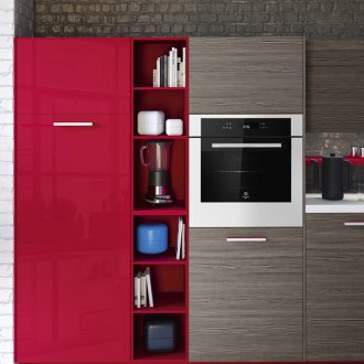 Rot-graues Küchenset