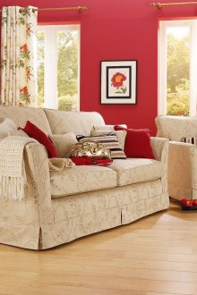 Beige Rotes Wohnzimmer