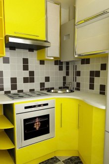 Yellow small kitchen 5 sq m