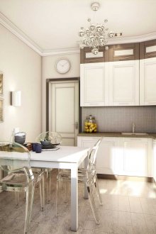 Small brown and white kitchen