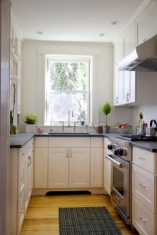 Small kitchen 5 sq m in Scandinavian style
