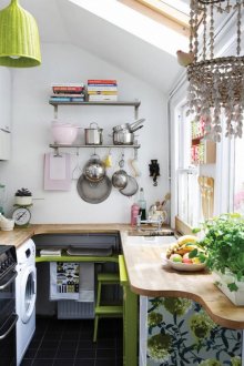 Small kitchen 5 sq m in eco style