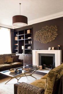 Кафяво-бяла всекидневна