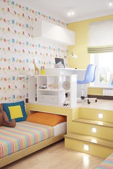 Подиум във вътрешността на детската стая