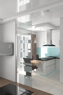 Стъклена преграда в интериора на апартамента