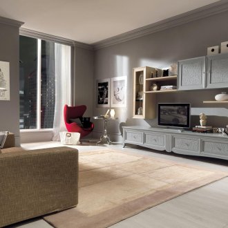 Бежова и сива черешова стена в хола