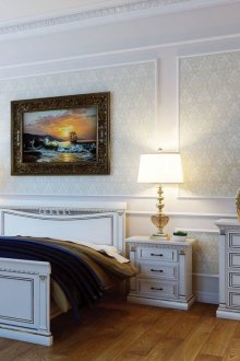 Мебели от бяла спалня, изработени от череша