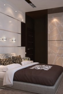 Brown and white bedroom