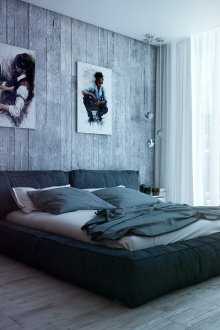 Black and gray modern bedroom