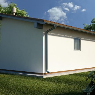 투구 지붕이있는 단층 집