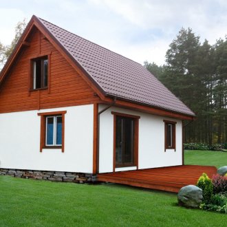 박공 지붕이 있는 작은 집