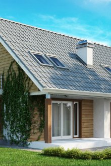 작은 발코니가 있는 지붕